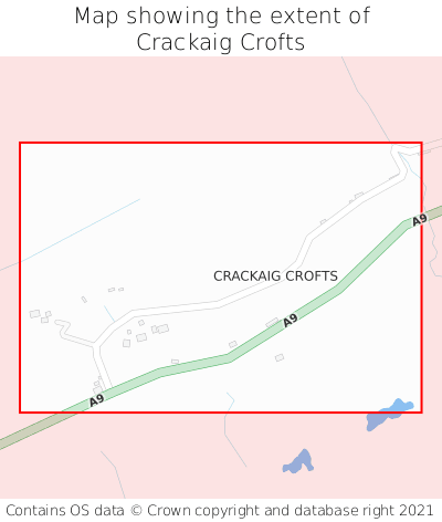 Map showing extent of Crackaig Crofts as bounding box