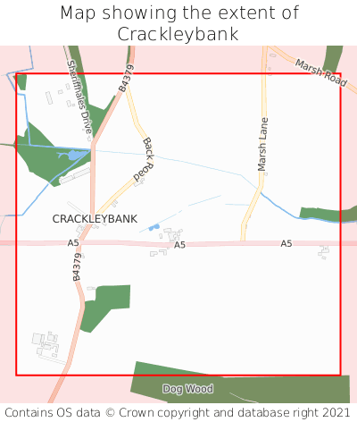 Map showing extent of Crackleybank as bounding box