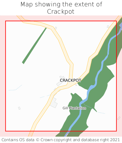 Map showing extent of Crackpot as bounding box