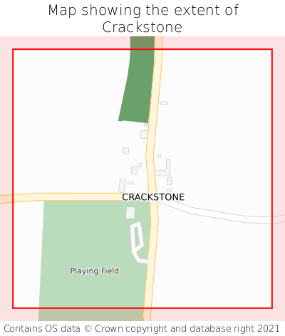 Map showing extent of Crackstone as bounding box