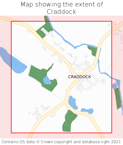 Map showing extent of Craddock as bounding box