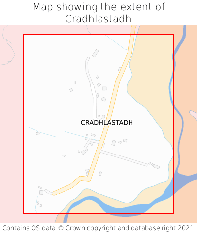 Map showing extent of Cradhlastadh as bounding box