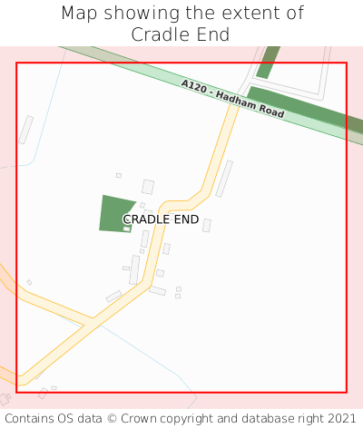 Map showing extent of Cradle End as bounding box