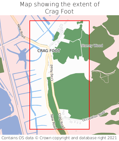 Map showing extent of Crag Foot as bounding box