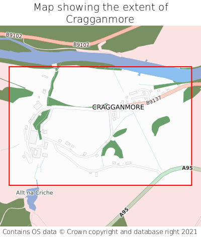 Map showing extent of Cragganmore as bounding box