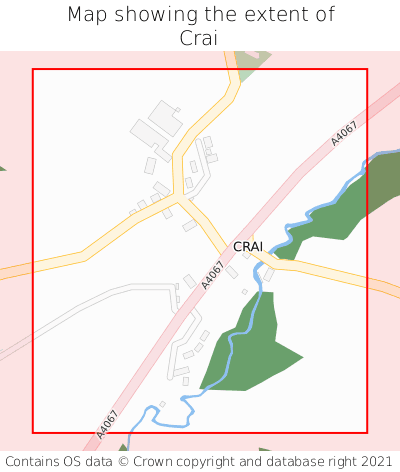 Map showing extent of Crai as bounding box