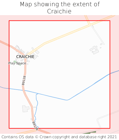 Map showing extent of Craichie as bounding box