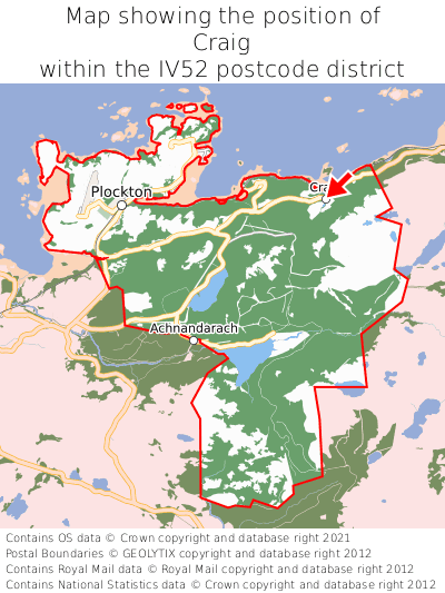 Map showing location of Craig within IV52