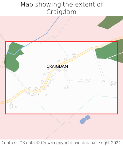 Map showing extent of Craigdam as bounding box