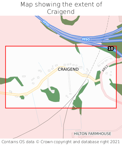 Map showing extent of Craigend as bounding box