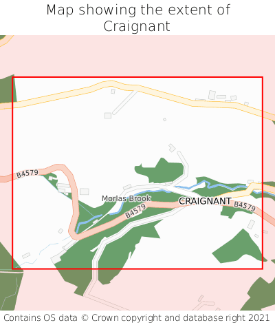 Map showing extent of Craignant as bounding box