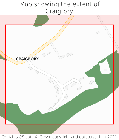 Map showing extent of Craigrory as bounding box