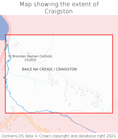 Map showing extent of Craigston as bounding box