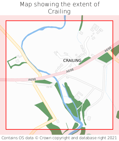 Map showing extent of Crailing as bounding box