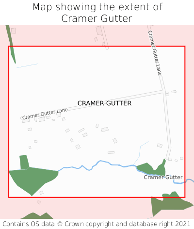 Map showing extent of Cramer Gutter as bounding box