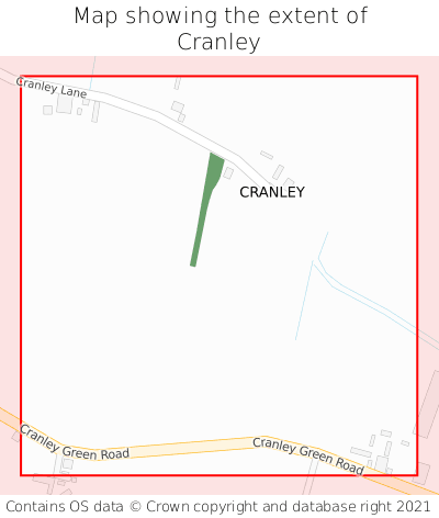 Map showing extent of Cranley as bounding box