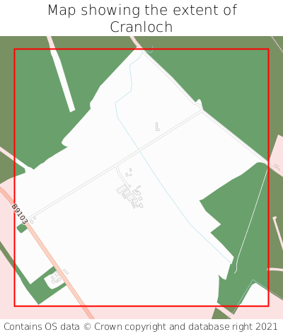 Map showing extent of Cranloch as bounding box