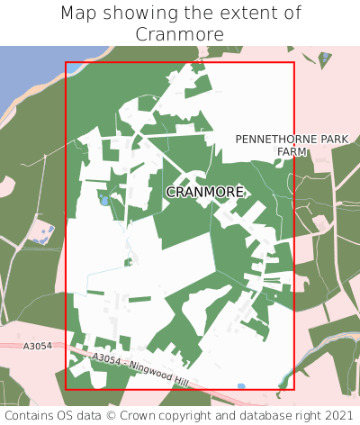 Map showing extent of Cranmore as bounding box