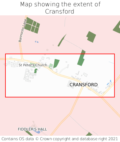 Map showing extent of Cransford as bounding box