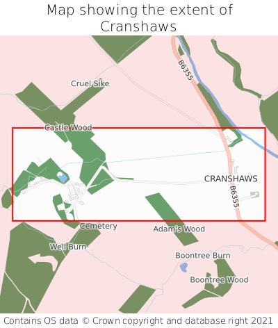Map showing extent of Cranshaws as bounding box