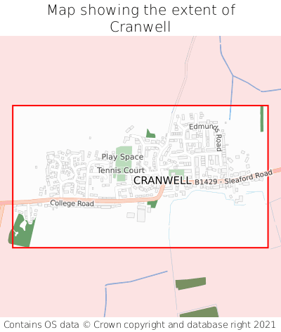 Map showing extent of Cranwell as bounding box