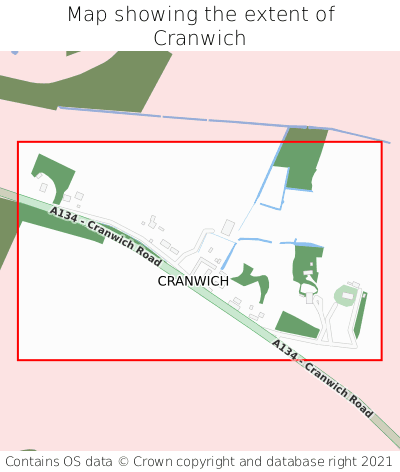 Map showing extent of Cranwich as bounding box