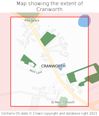 Map showing extent of Cranworth as bounding box