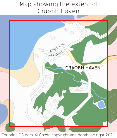 Map showing extent of Craobh Haven as bounding box