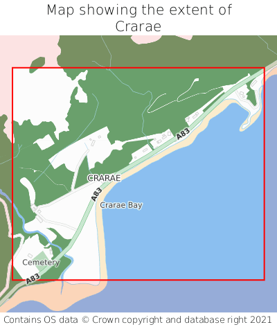 Map showing extent of Crarae as bounding box