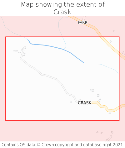 Map showing extent of Crask as bounding box