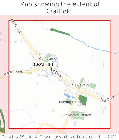 Map showing extent of Cratfield as bounding box