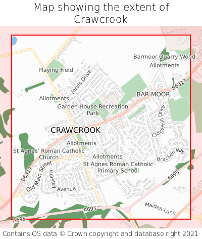 Map showing extent of Crawcrook as bounding box