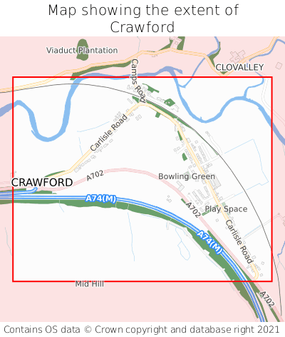 Map showing extent of Crawford as bounding box