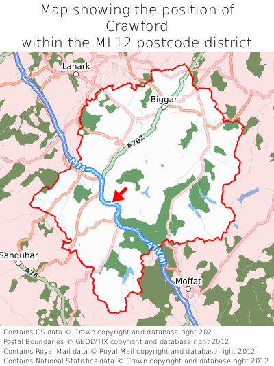 Map showing location of Crawford within ML12