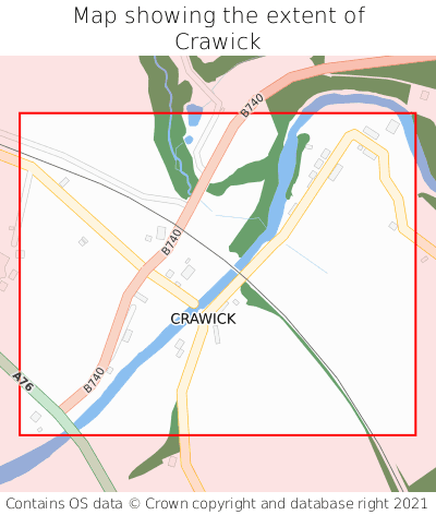 Map showing extent of Crawick as bounding box