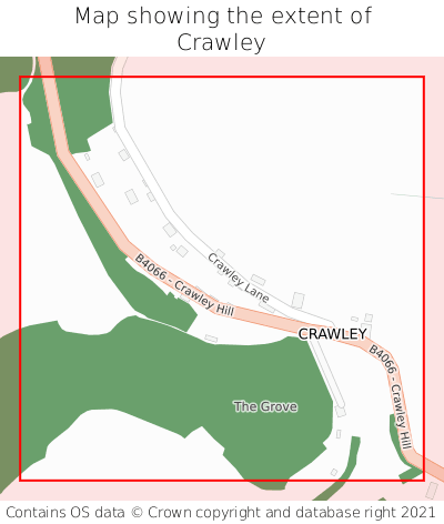 Map showing extent of Crawley as bounding box