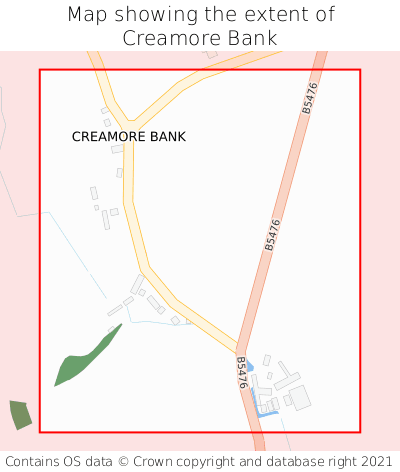 Map showing extent of Creamore Bank as bounding box