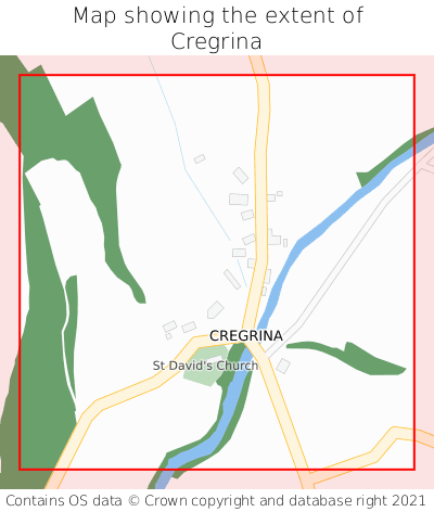 Map showing extent of Cregrina as bounding box