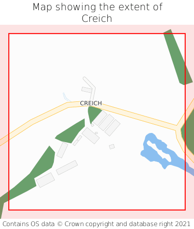 Map showing extent of Creich as bounding box