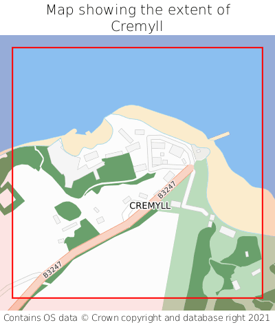 Map showing extent of Cremyll as bounding box