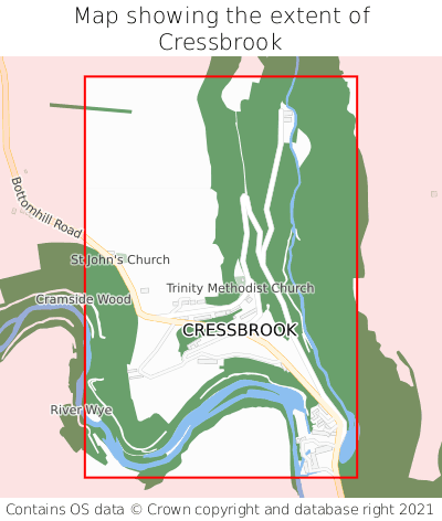 Map showing extent of Cressbrook as bounding box