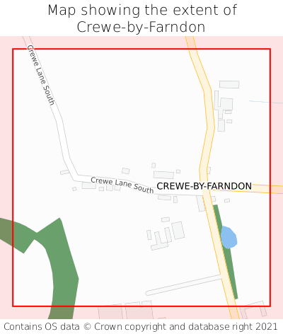 Map showing extent of Crewe-by-Farndon as bounding box