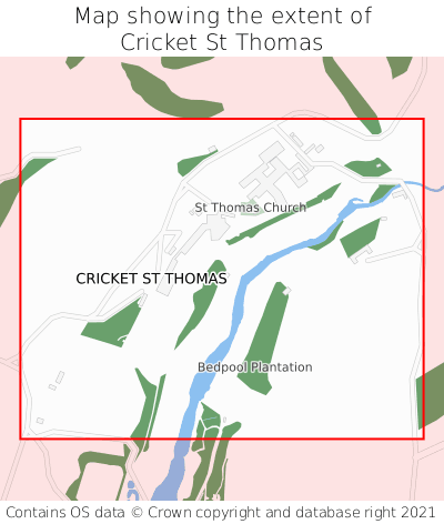 Map showing extent of Cricket St Thomas as bounding box