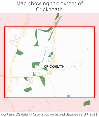 Map showing extent of Crickheath as bounding box
