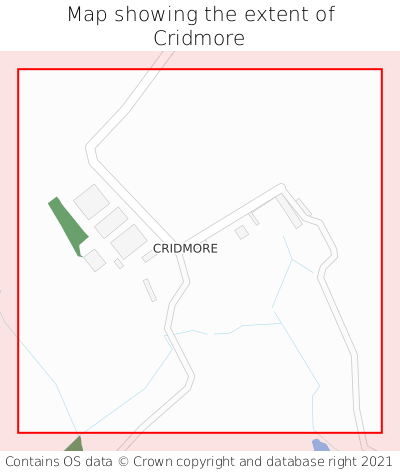 Map showing extent of Cridmore as bounding box