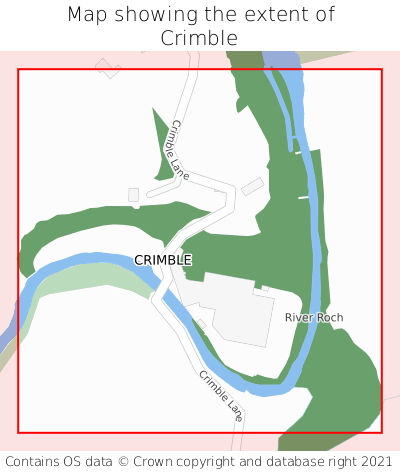 Map showing extent of Crimble as bounding box
