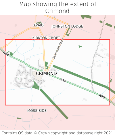 Map showing extent of Crimond as bounding box