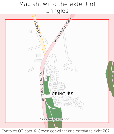 Map showing extent of Cringles as bounding box