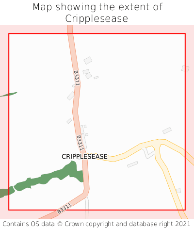 Map showing extent of Cripplesease as bounding box