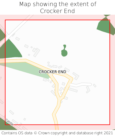 Map showing extent of Crocker End as bounding box